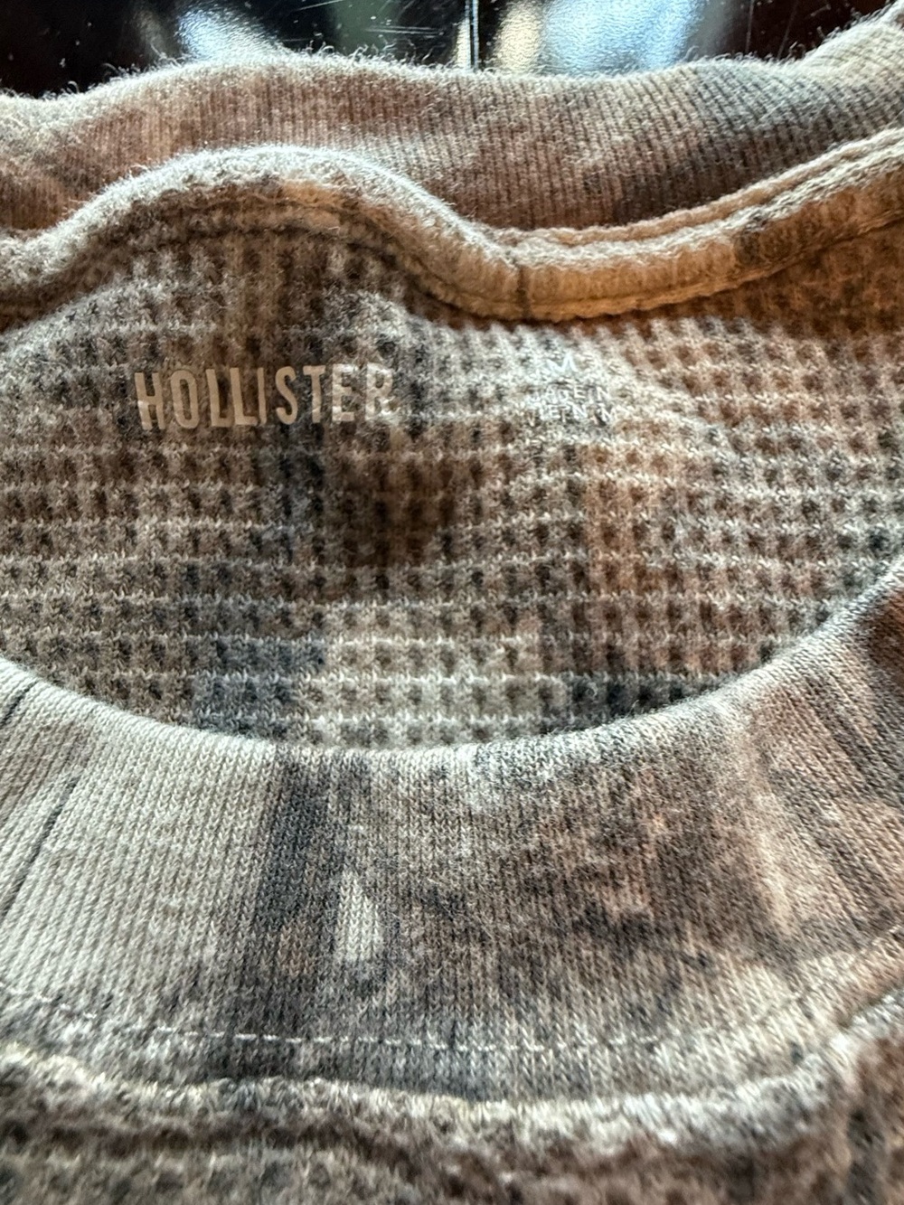 Lightweight Waffle Knit Long Sleeve Top - camo - M - Picture 2 of 2